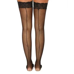 Plus Size Thigh High Back Seam Pinup Girl Stockings